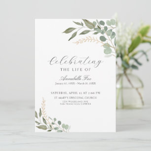 Convites Programa De Ordem Funeral Do Eucalyptus