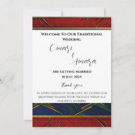 Convites Programa de Recepção de Casamento Afrocentrado Det