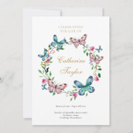 Convites Programa de Serviço Funeral de Borboletas