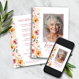 Convites Programa de Serviço Memorial de Flores Selvagens d