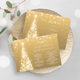Convites Programa Dourado Casamento de Árvore Festiva do Xm