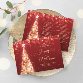 Convites Programa Dourado Casamento Vermelho da Árvore Fest