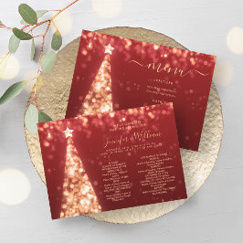 Convites Programa Dourado Red Weding Árvore Festivo do Xmas