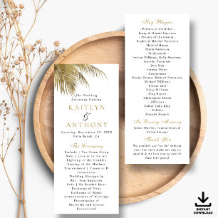 Convites Programa Elegante de Casamento de Palmeiras Tropic