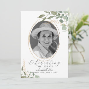 Convites Programa Eucalyptus Photo Funeral Order