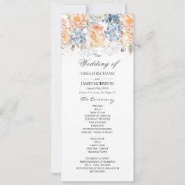 Convites Programa Floral de Casamento Azul por Blush