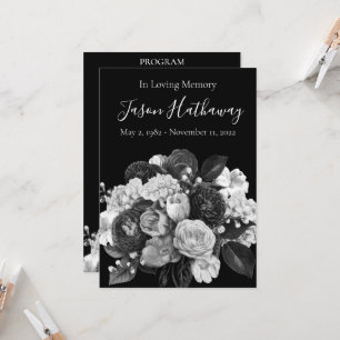 Convites Programa Funeral da Flor Preta e Branca (sem foto)