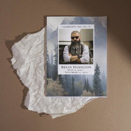 Convites Programa Funeral Florestal das Montanhas Watercolo