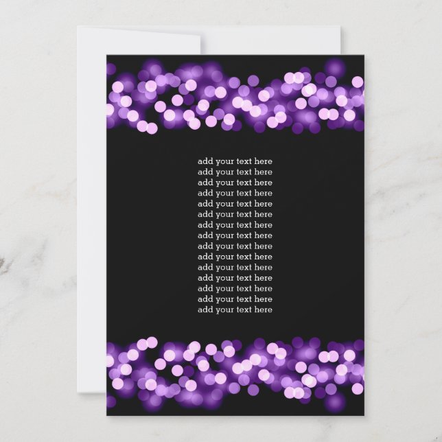 Convites Programa Insert Purple Hollywood Glam (Frente)