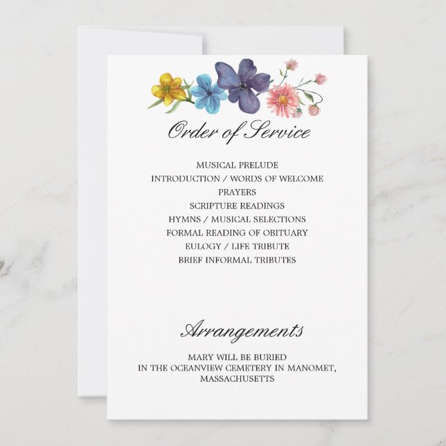 Convites Programa Memorial de Flores Selvagens 3 e 4 (Frente)