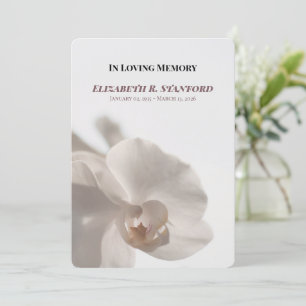 Convites Programa Memorial de Orquídea Branca Minimalista
