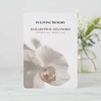 Convites Programa Memorial de Orquídea Branca Minimalista
