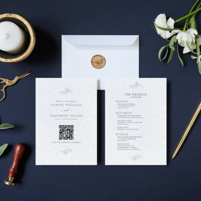 Convites Programa Mínimo de Paisley Branco Preto em Plush (Criador carregado)