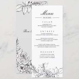 Convites Programa Moderno de Menu de Casamento Romântico de