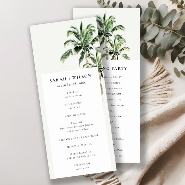 Convites Programa Rustic Tropical Beach Palm Trees Weding P (Criador carregado)