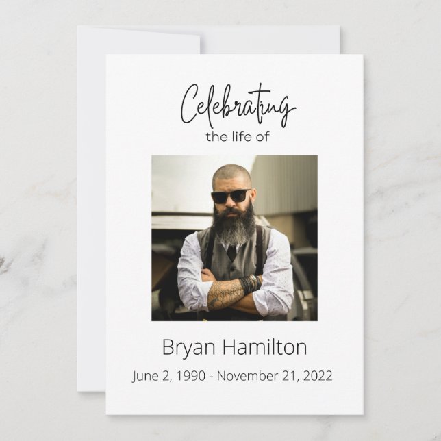 Convites Programa Simples de Celebração Funeral da Vida (Frente)