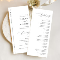 Programa Simples de Cerimônia de Casamento Moderno