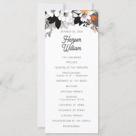 Convites Programa temporário de casamento floral