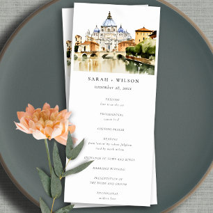 Convites Programa vaticano Roma Itália de Casamento Horizon