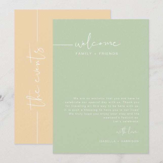 Convites Programação de Boas-vindas do Fim de Semana de Cas (Frente/Verso)