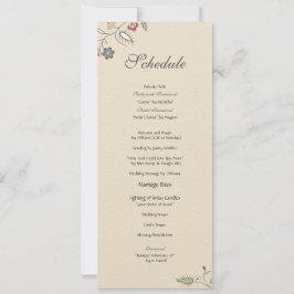 Convites Programação floral da afiação do vintage