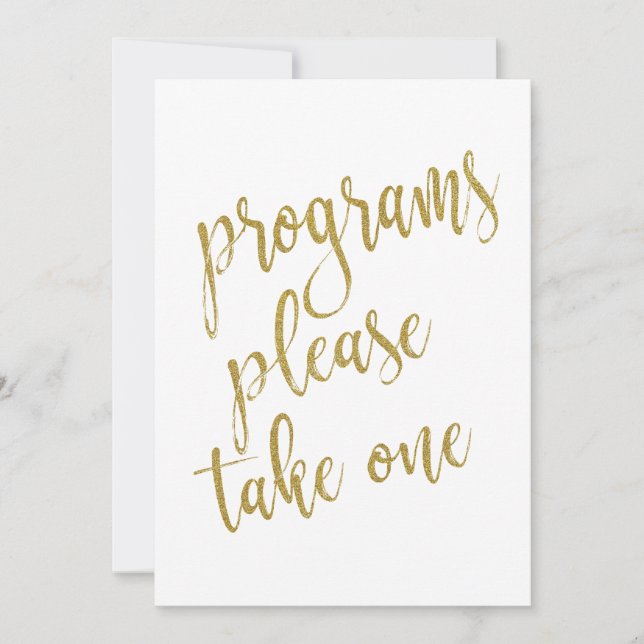 Convites Programas Por Favor Leve Um Sinal Dourado Acessíve (Frente)