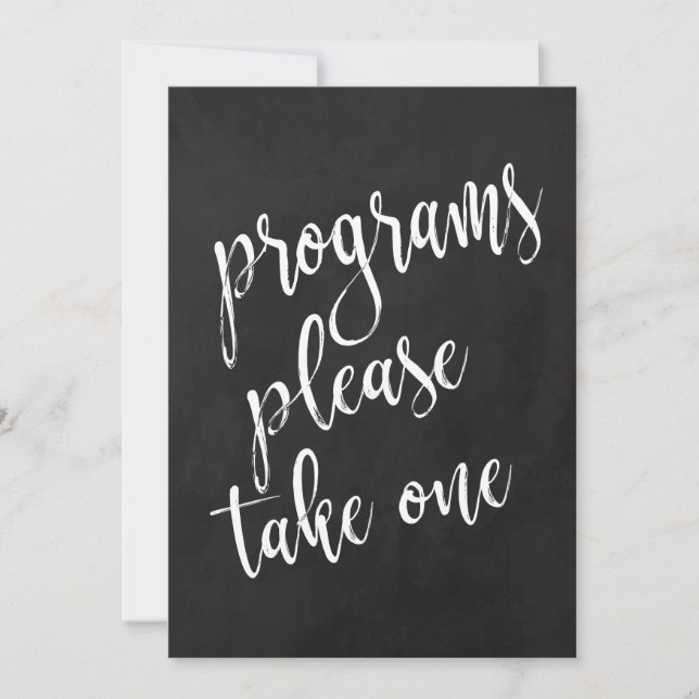 Convites Programas Sinal de Casamento de Giz Acessível (Frente)