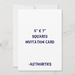 Convites Projete seu próprio quadrado de 5" x 7"