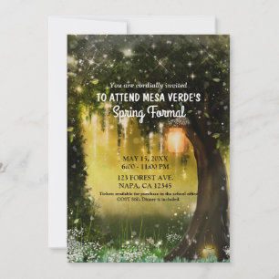 Convites Prom Floresta Verde Enfeitiçada Brilho Fantasia