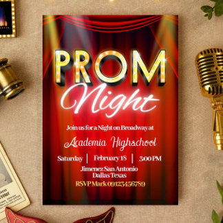 Convites Prom Night - Broadway Invitation