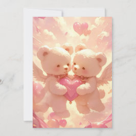 Convites Promessa vitalícia: Casamento do Urso Sonhador de