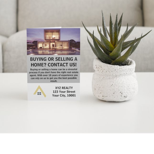 Convites Promoção da Propriedade Imobiliária Elegante Moder (realtor marketing card)