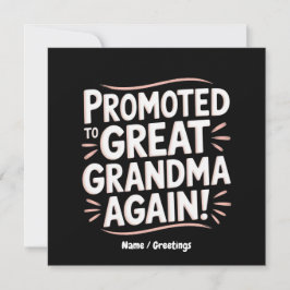 Convites Promovido à vovó Excelente de novo Presente de Gra