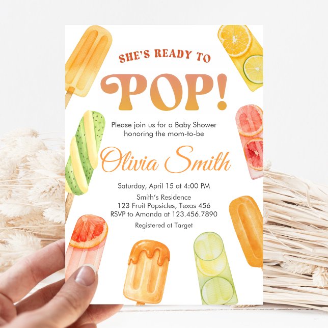 Convites Pronto para Estourar Churrasco de Bebê Picolé (Popsicle Summer Baby Shower Invitation)