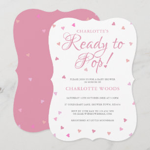 Convites Pronto Para Estourar Coração Rosa Baby Shower / Sp