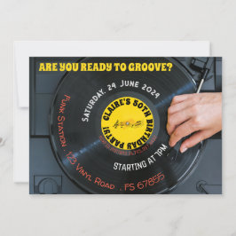 Convites Pronto para Groove Música Retro Vinil 60s 70s