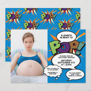 Convites Pronto para o Bebê Chuveirinho Moderno Divertido M