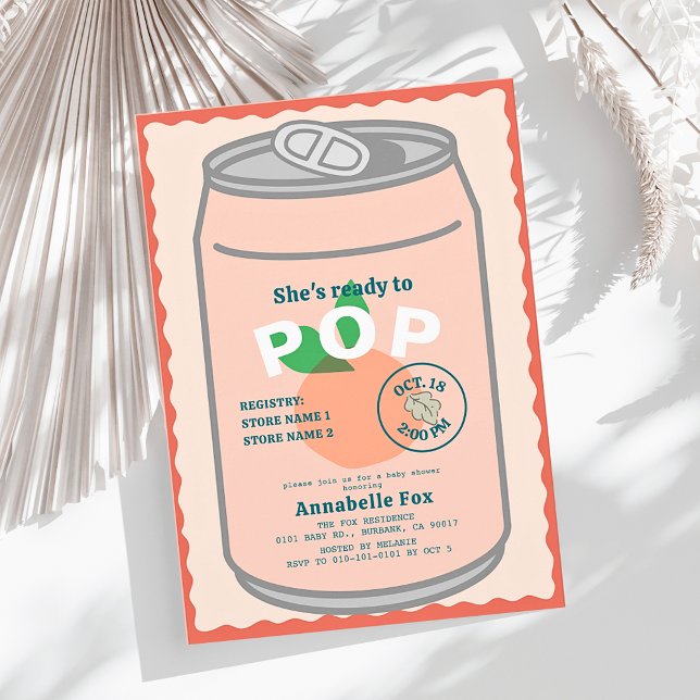 Convites Pronto para Pop Pop de Soda pode pintar Chá de fra (Criador carregado)