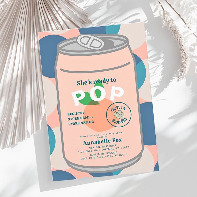 Convites Pronto para Pop Pop de Soda pode pintar Chá de fra (Criador carregado)