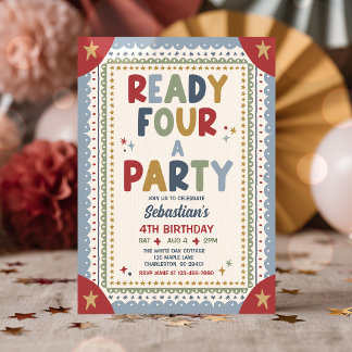 Convites Pronto para uma festa divertida para menino de 4 a