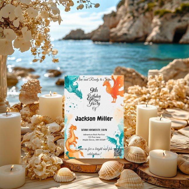 Convites Prontos para brilhar o 9º aniversário da turquesa  (Criador carregado)