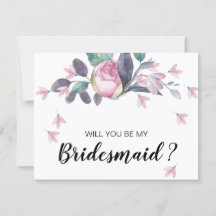 Proposta bonito de Bridesmaid Floral Rosa