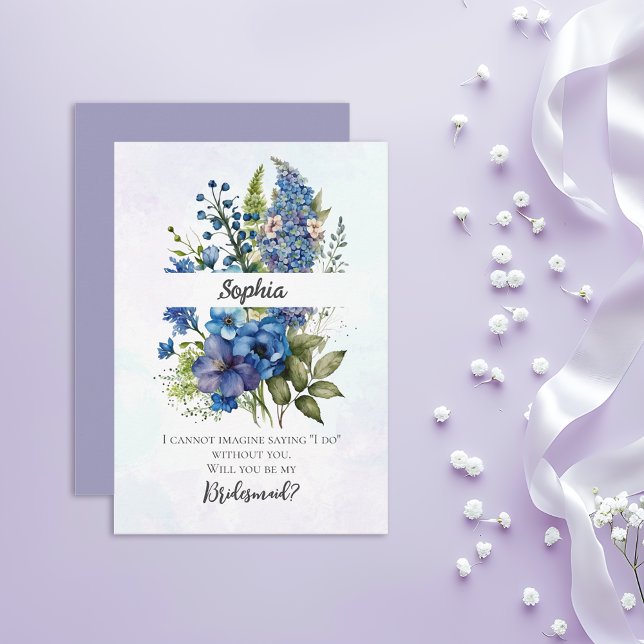 Convites Proposta da Bohemian Blue-Violet Bridesmaid (Criador carregado)
