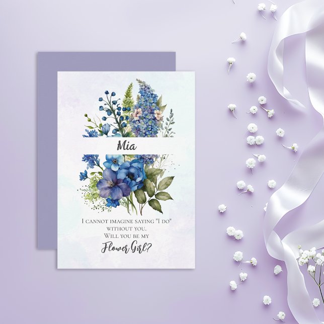 Convites Proposta da Bohemian Blue-Violet Flower Girl (Criador carregado)