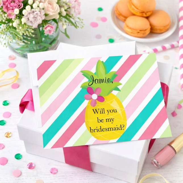 Convites Proposta da Bridesmaid do ananás (Criador carregado)