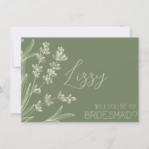 Convites Proposta da Olive Green e Cream Bridesmaid
