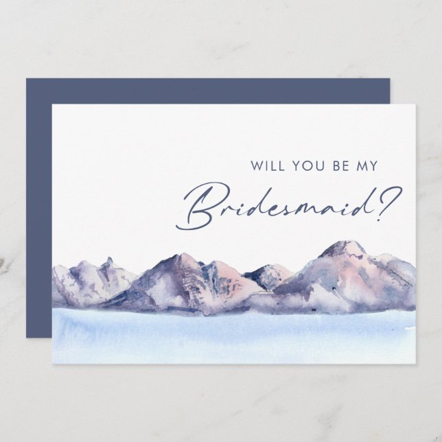 Convites Proposta da Winter Mountain Bridesmaid (Frente/Verso)