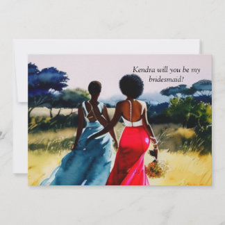 Convites Proposta de Bridesmaid Afro-Americana