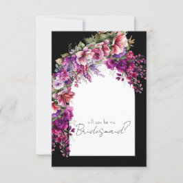 Convites Proposta de Bridesmaid da Arca Floral da Fuchsia L