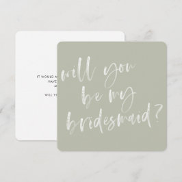Convites Proposta de Bridesmaid da Caligrafia Verde Moderna